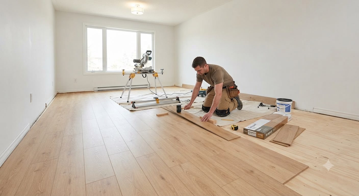 Custom flooring installation