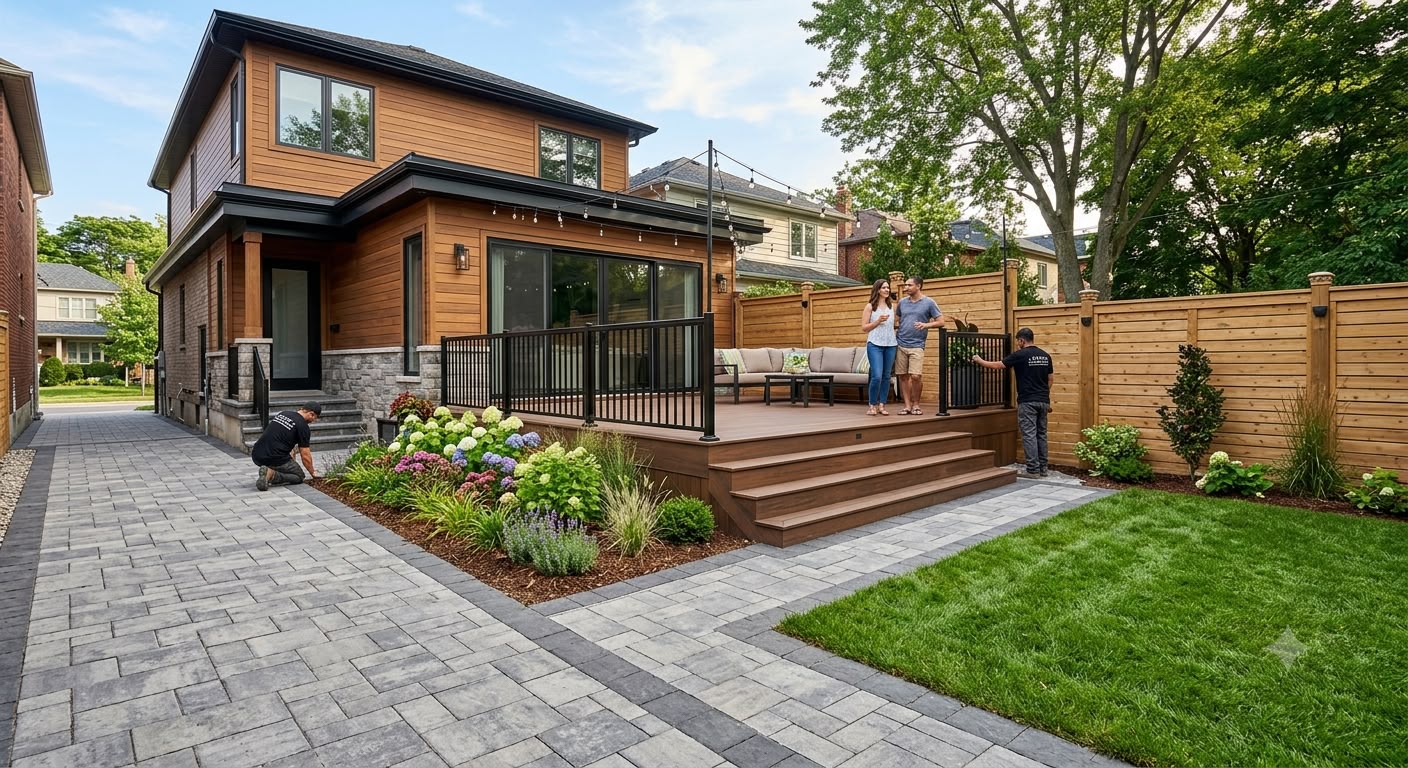 Custom wood deck construction