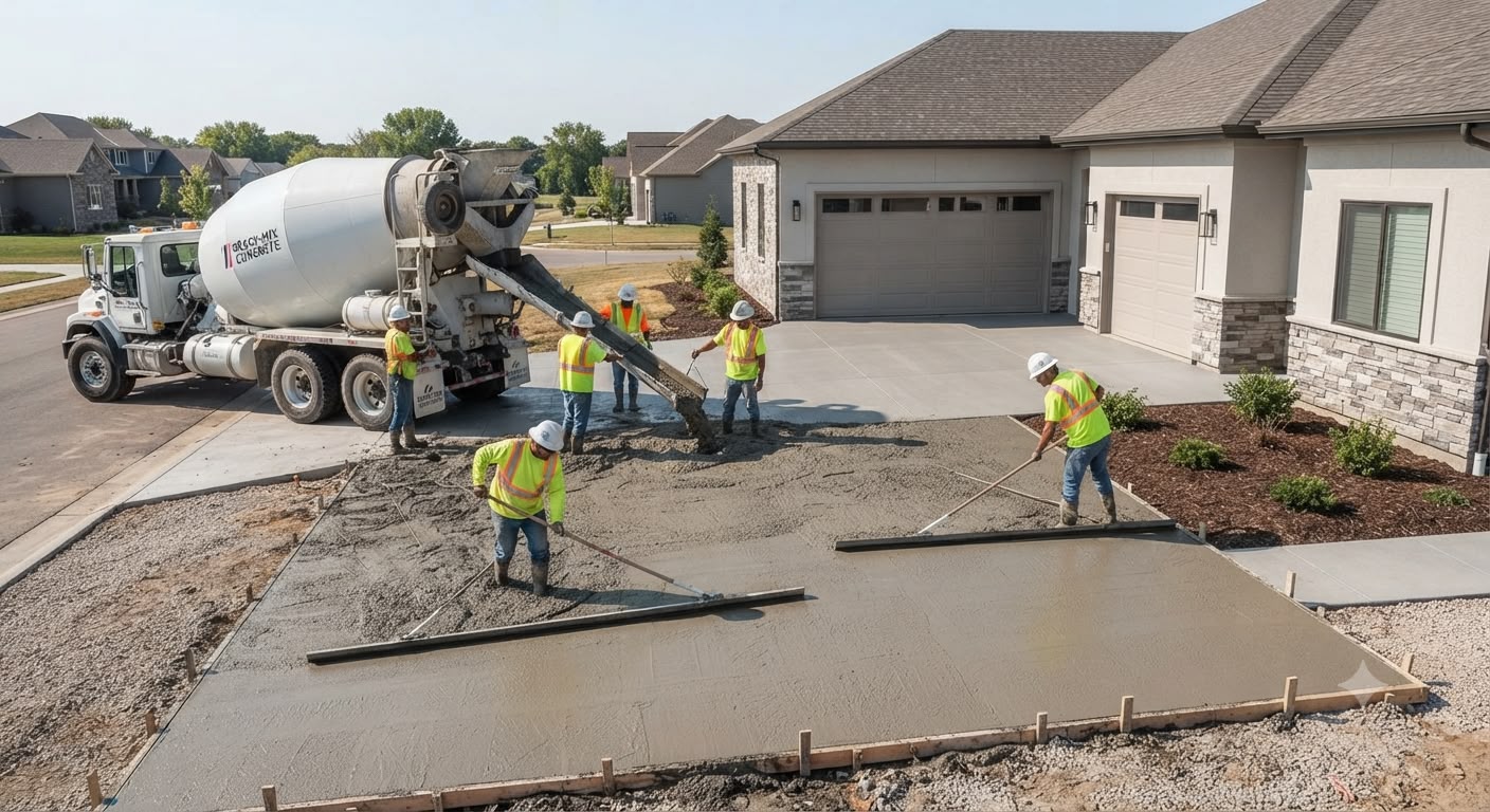 Concrete driveway approach