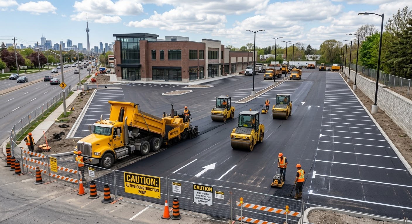 Commercial asphalt parking lot
