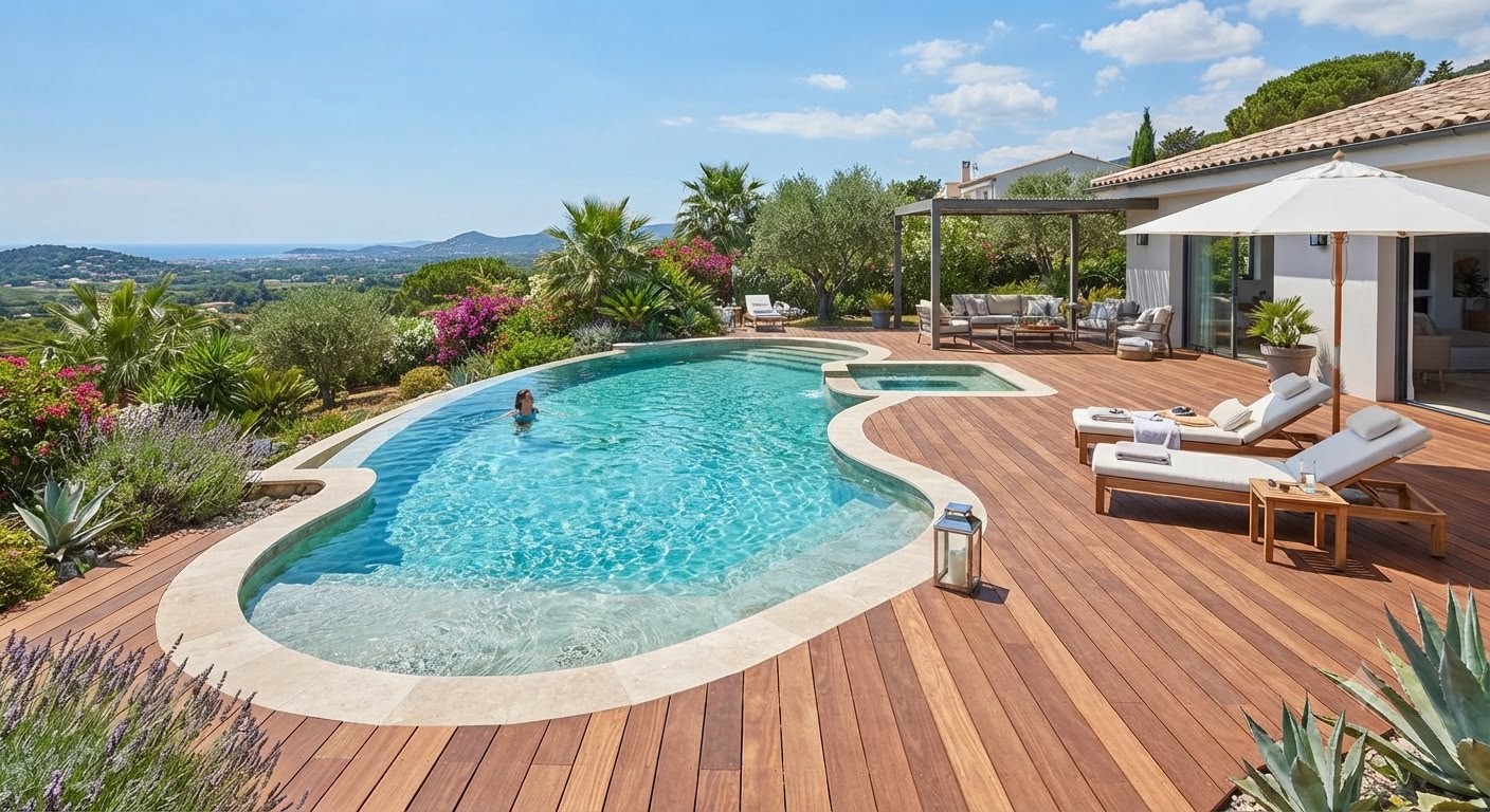 Custom pool deck construction