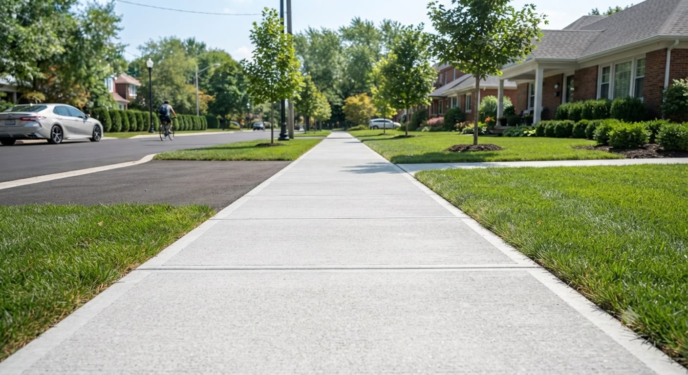 Modern concrete walkway