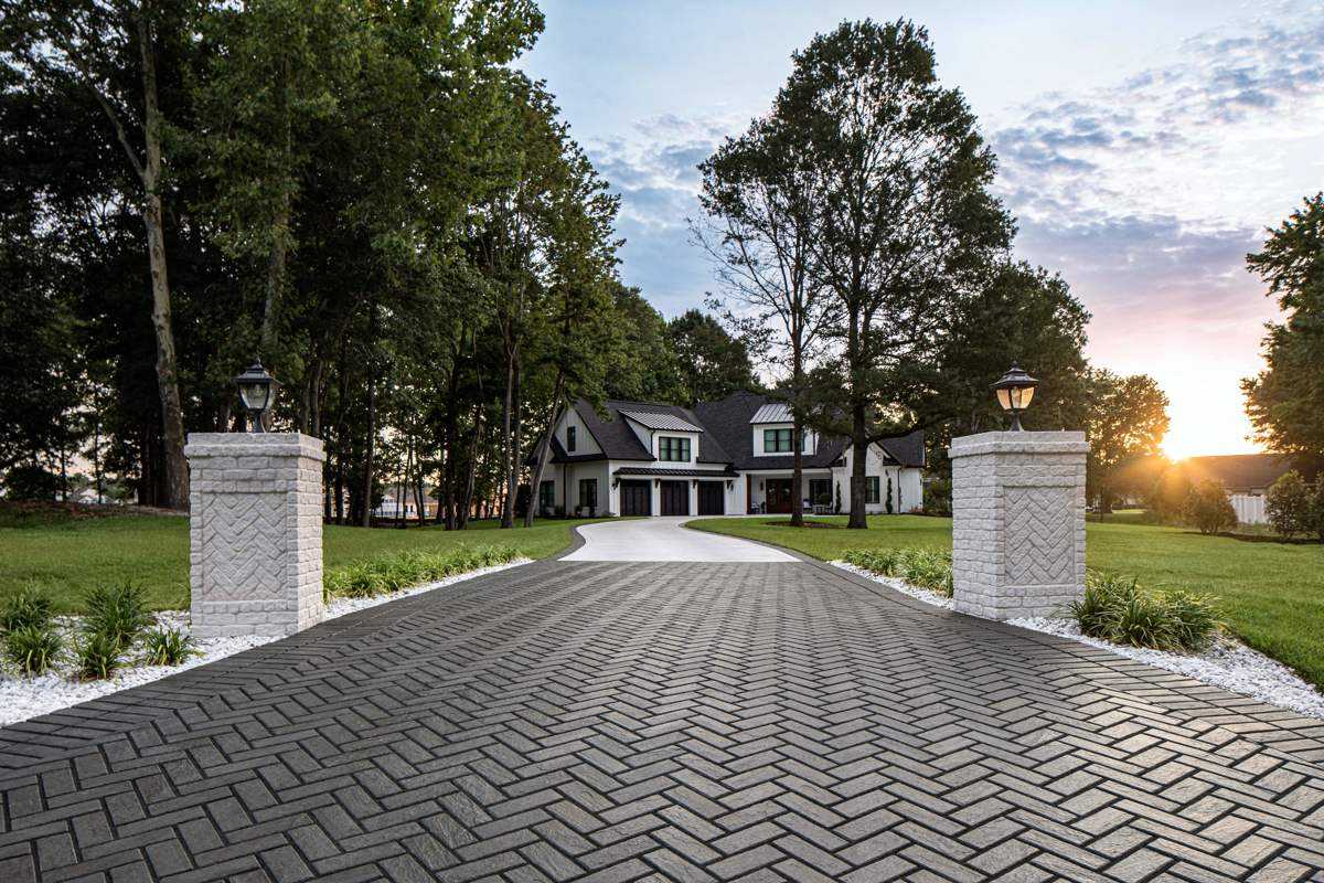 Combined driveway and patio interlocking project
